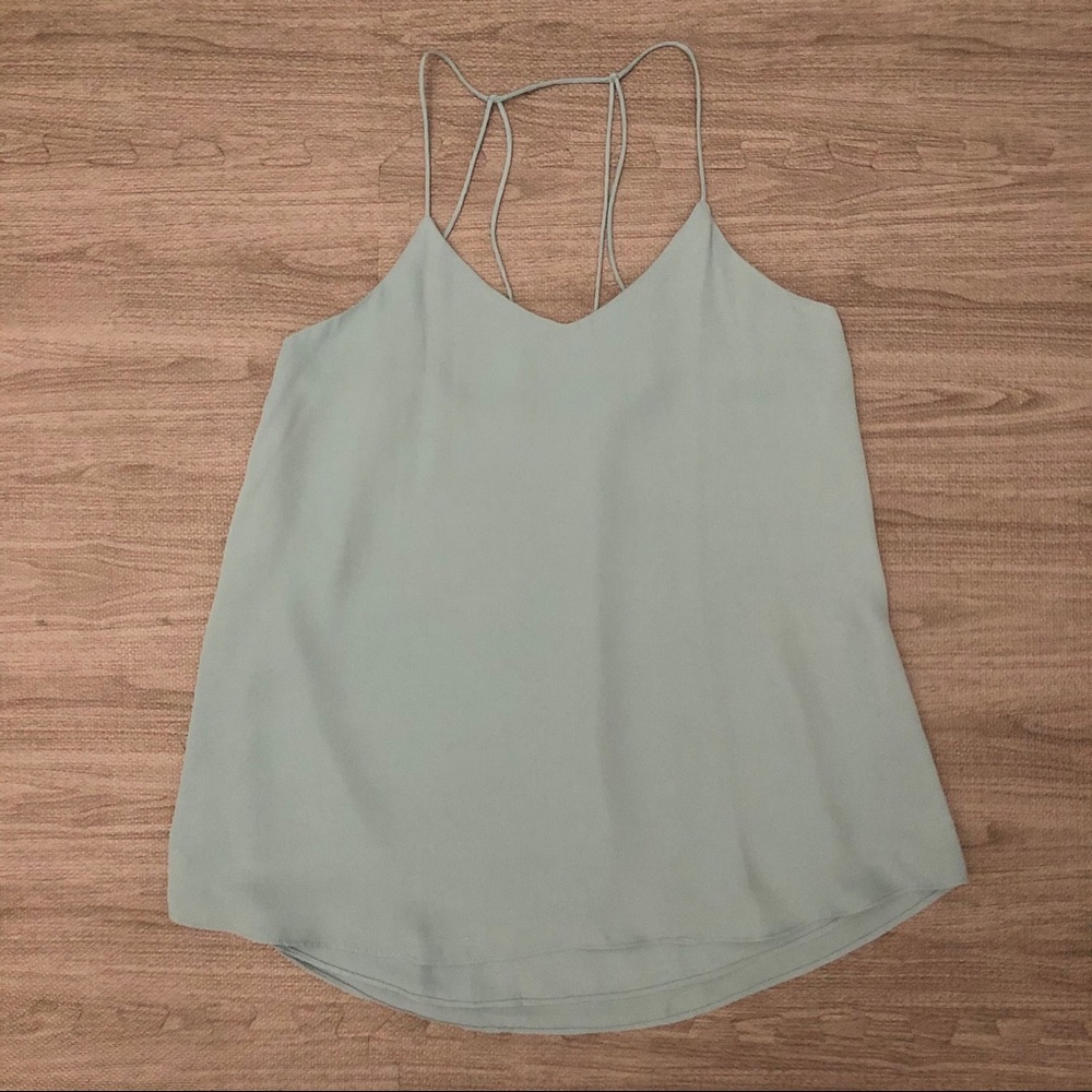 Cyan Blue Flowy Layered Tank
